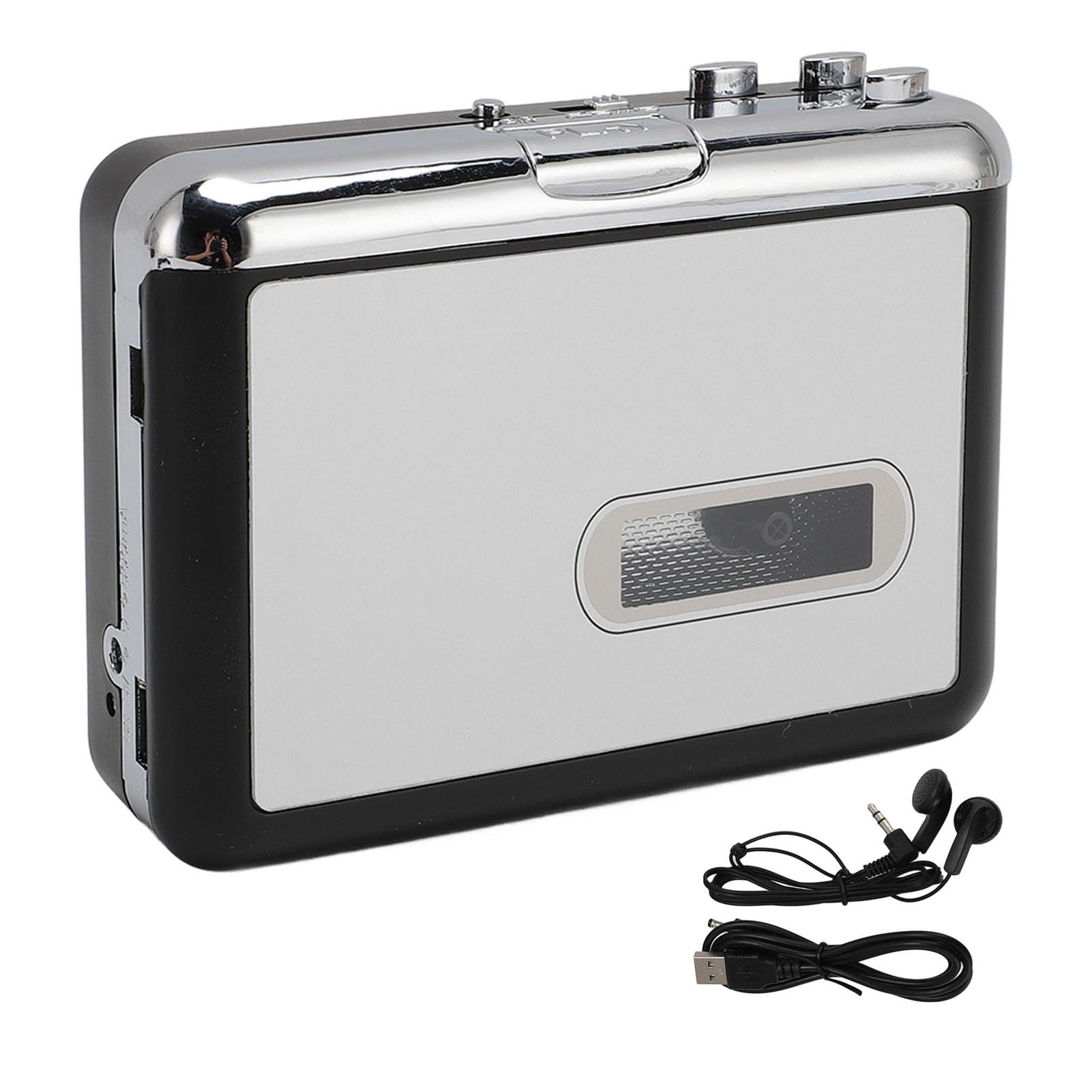 Przenośny Konwerter Magnetofonów Kasetowych, Kaseta z Dźwiękiem Stereo HiFi na MP3 za Pośrednictwem Karty SD, Wbudowany Mikrofon i Głośnik Odtwarzacz Kasetowy do Domowych