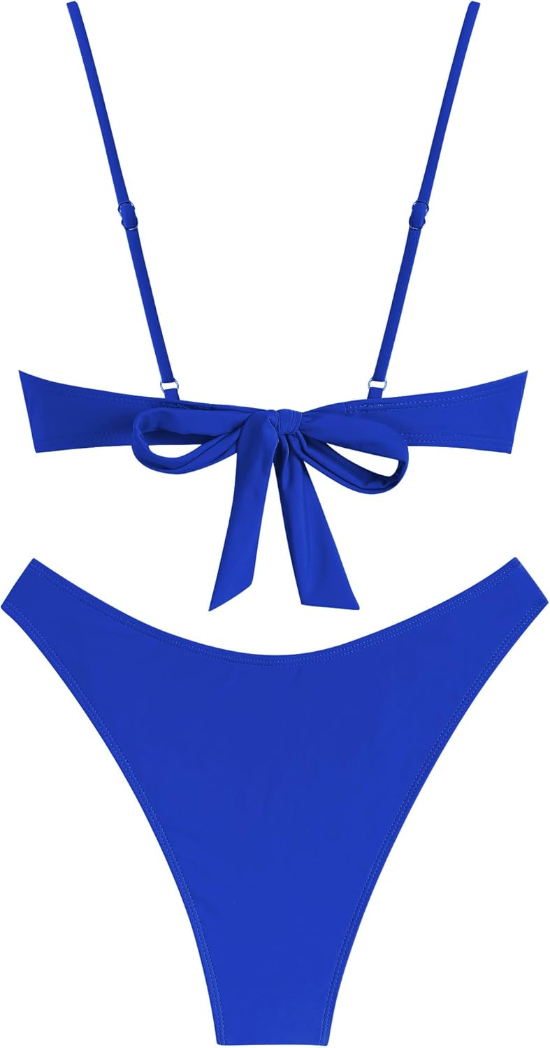 ZAFUL Women High Cut Bikini Sets String Sexy Swimsuit Two Piece Underwire Bathing Suit Brazilian Cheeky Cut Out Cute Swimwear - Image 6