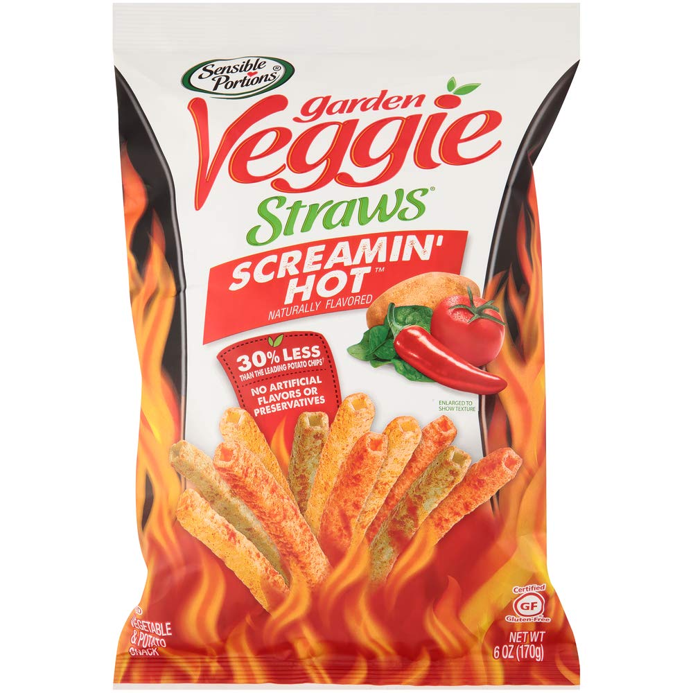 *Best By: 5/12/2026*  Sensible Portions Garden Veggie Straws Screamin' Hot, 6 Oz