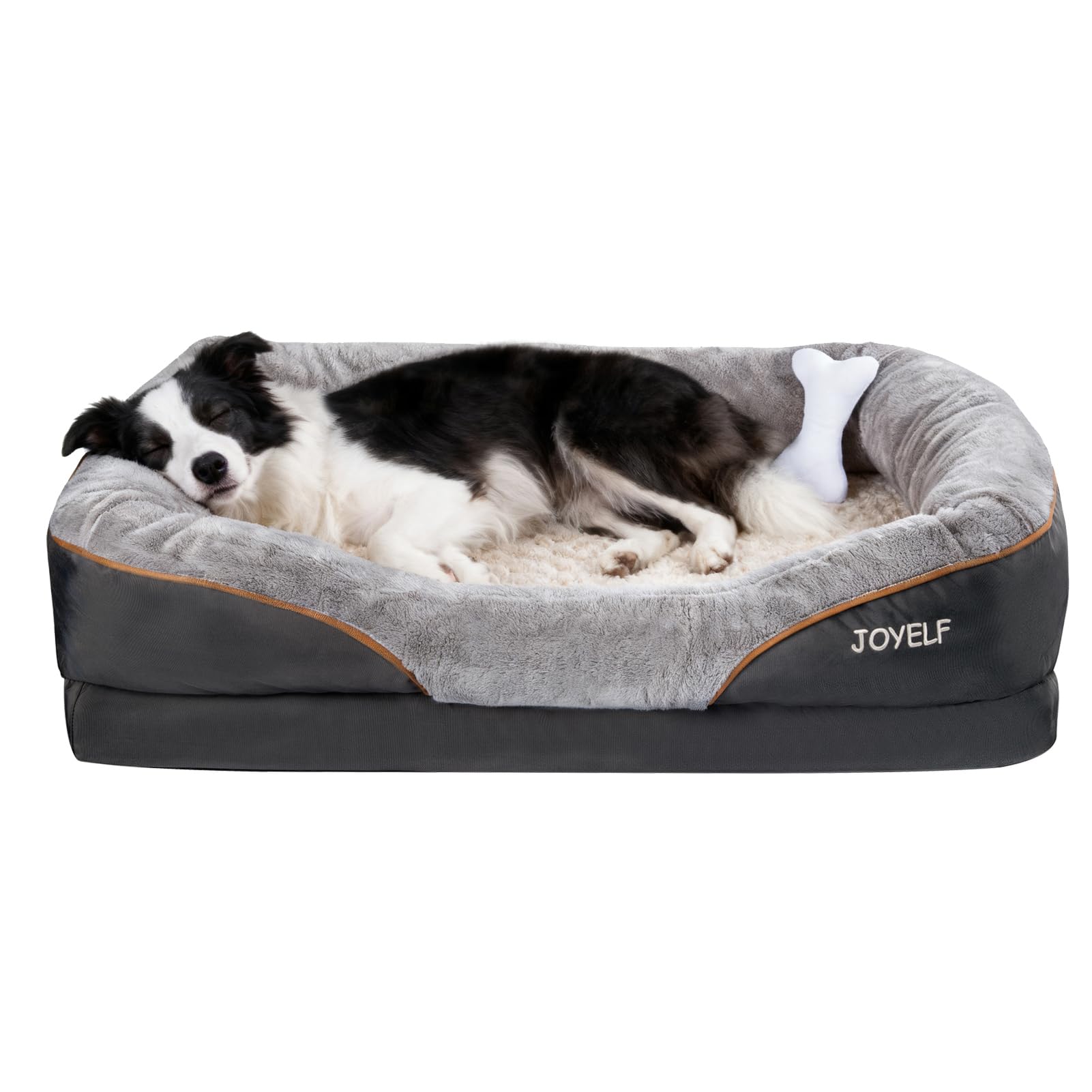 JOYELF, Cuccia ortopedica per cani in memory foam con copertura rimovibile e lavabile, con giocattolo con sonaglio