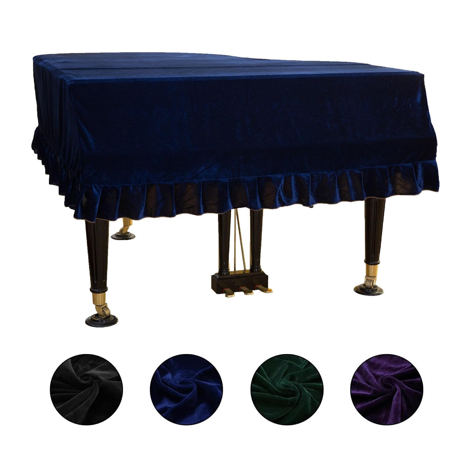 Flügel-Abdeckung, Leichte, Luxuriöse, Weiche Und Hochwertige Oberfläche Klavierabdeckung mit 88 Tasten Leicht zu Reinigen Flügelabdeckung,Blue-190-200cm