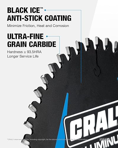 Miniatura 9 de Hoja de sierra circular de corte de metal no ferroso y aluminio de 10 pulgadas, 80 dientes, eje de 58 pulgadas, punta de carburo, corte fino,