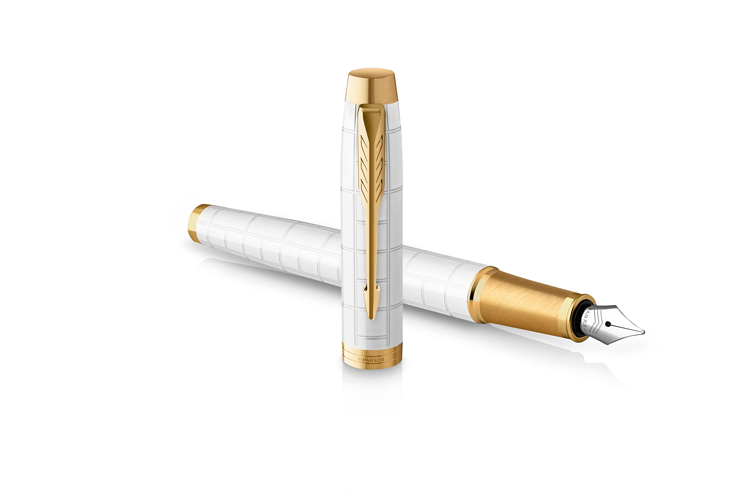 PARKER IM Pearl G.C Stylo plume et stylo à bille avec gravure de qualité supérieure Encre bleue Coffret cadeau Cadeau d'anniversaire