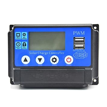 Solar Charge Controller Dual USB LCD Display Auto Solar Cell Panel Regulator PWM Intelligent Regulator with USB 5V 2.5A