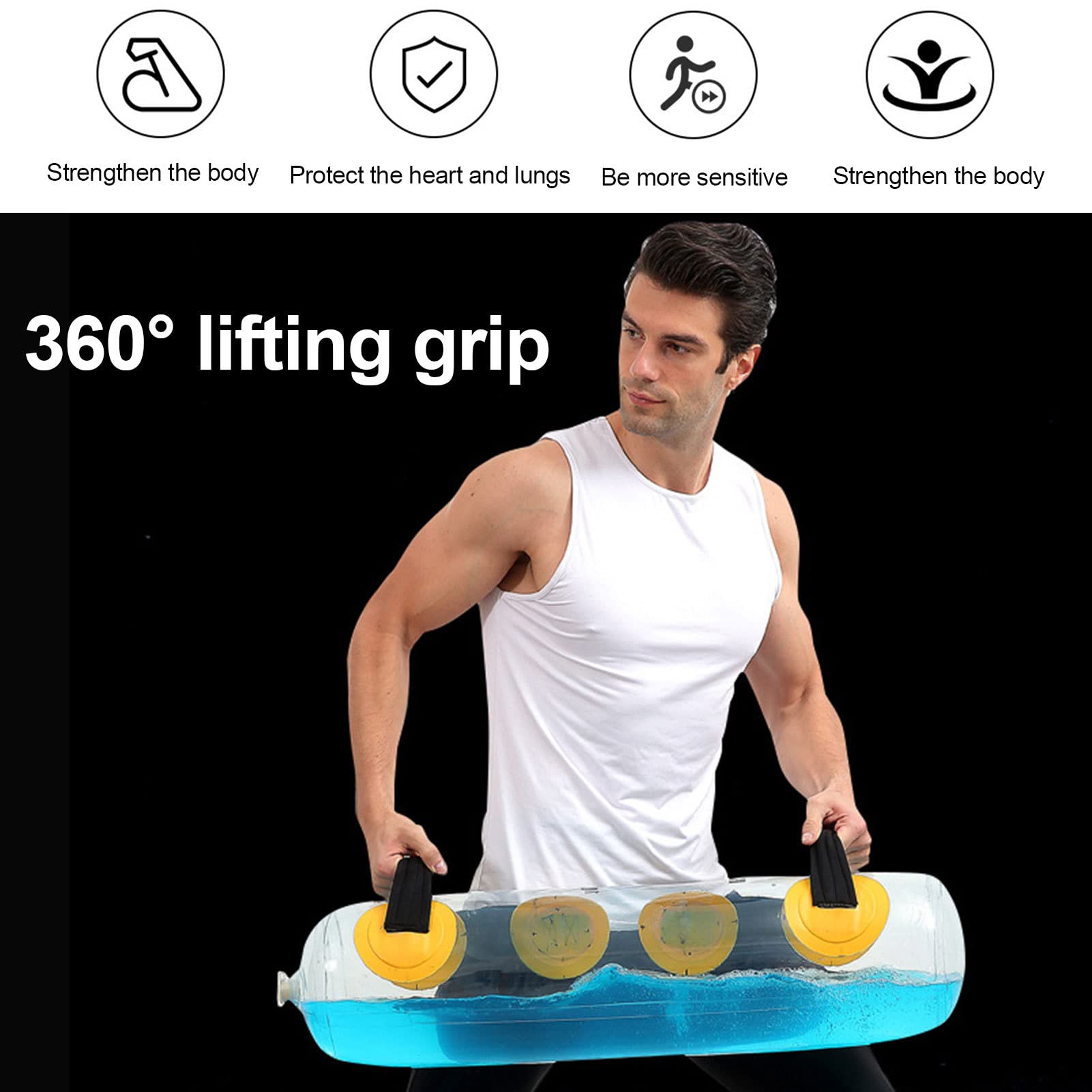 Borse da Allenamento Aqua | Peso per Allenamento Pesante con Acqua - Attrezzatura per Fitness Portatile per la stabilità e l'allenamento per Tutto Corpo