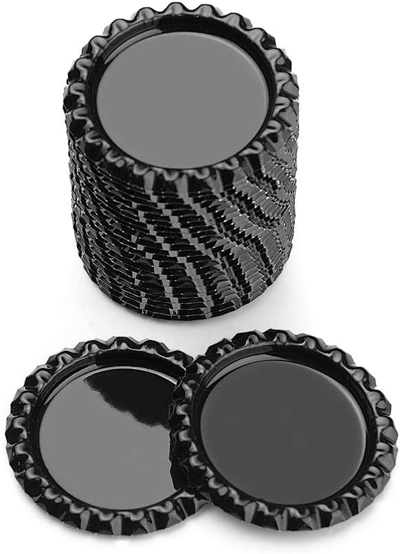 100 PCS Flattened Chrome Bottle Caps – Chrome Black, 1 Inch Smooth DIY Craft Caps for Jewelry Making, Hair Bows, Resin Projects, Pendants, Scrapbooking, Art Projects