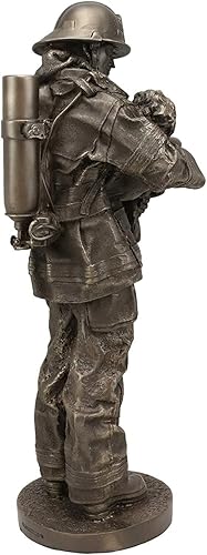 Vista 2 de Ebros Gift Estatua decorativa de bomberos de 12 pulgadas de alto, acabado de galería de museo 911, figura de héroe para responder a emergencias como