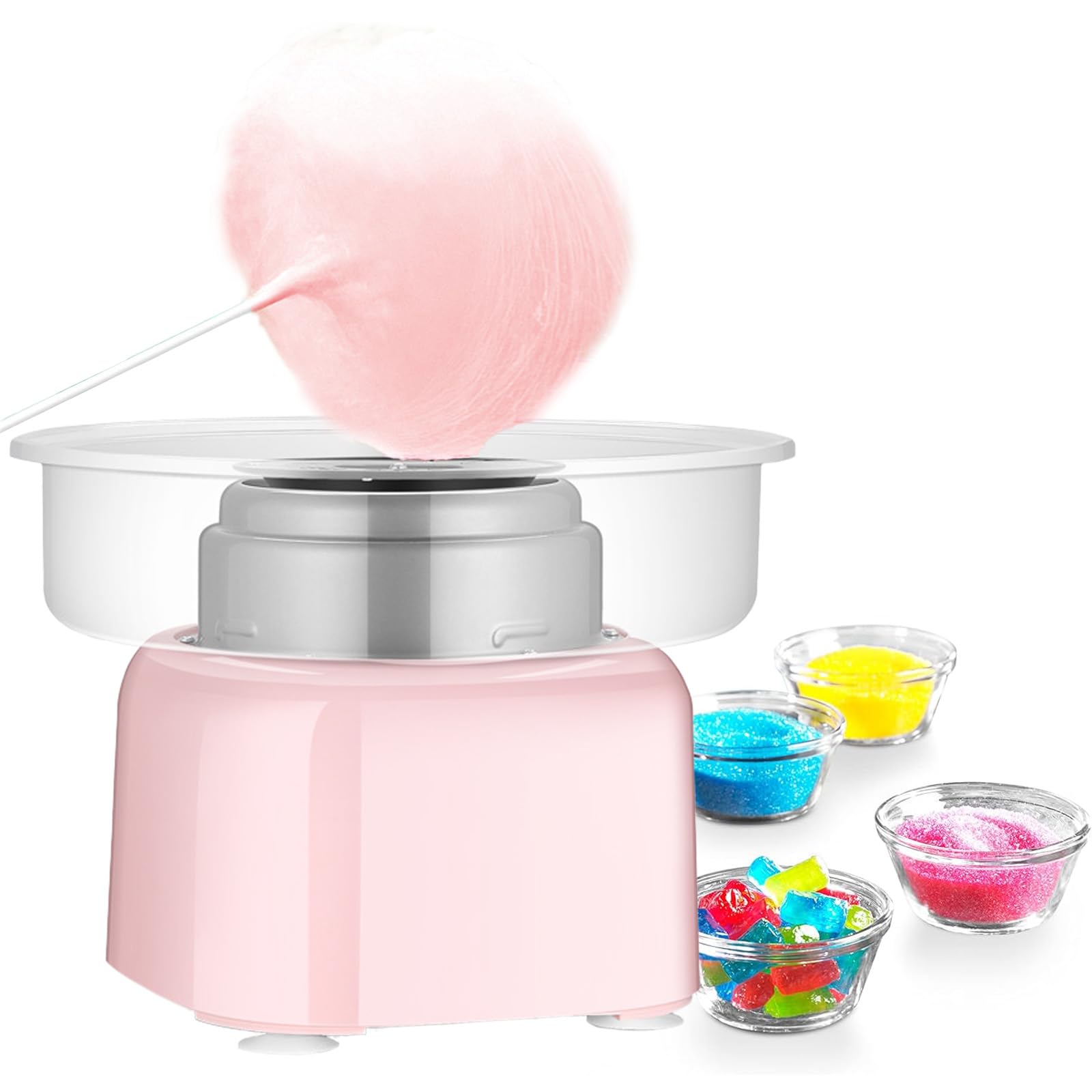 Kensbro Cotton Candy Machine, 500 W Candy Floss Machine Set, 11.4 Inch Large Range Candy Floss Machine, Splash Guard Candy Floss Machine, Height 22 cm