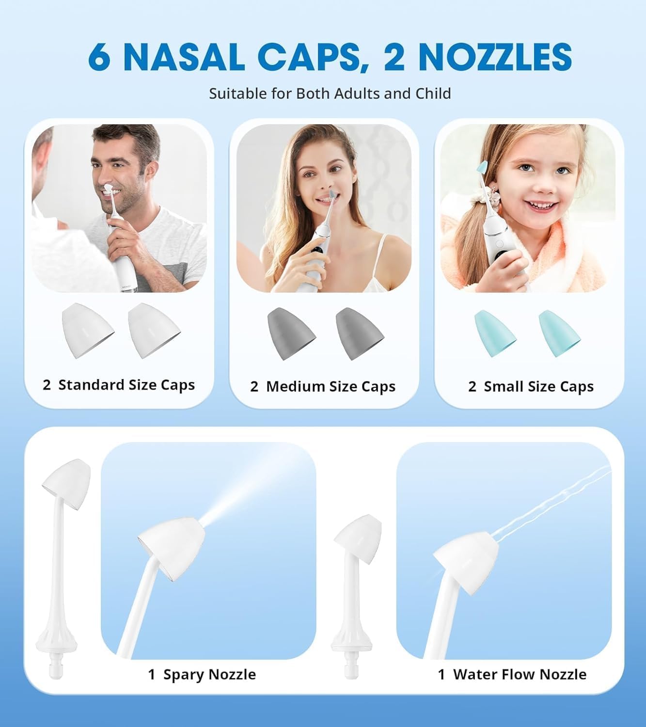 Hydropulseur dentaire pour le nettoyage des dents avec 4 modes de pression, irrigateur buccal sans fil de 300 ml, étanchéité IPX7 et 6 embouts de jet