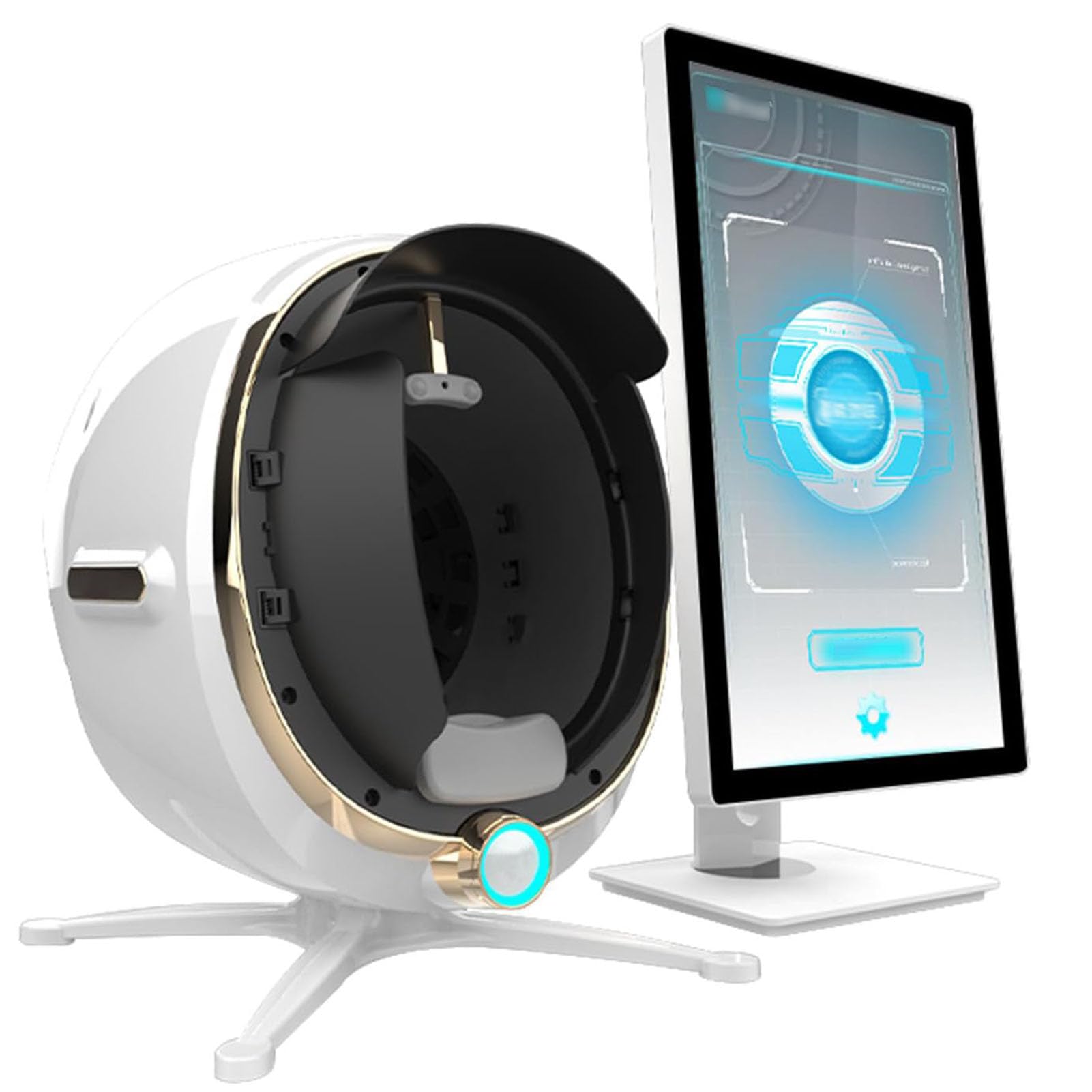 Analizador de Piel facial,Estación de Evaluación Epidérmica con Pantalla 21.5" - 8 Espectros,Análisis en 9 Dimensiones (Poros/Hidratación) nformes Personalizables para Uso Profesional‌,White