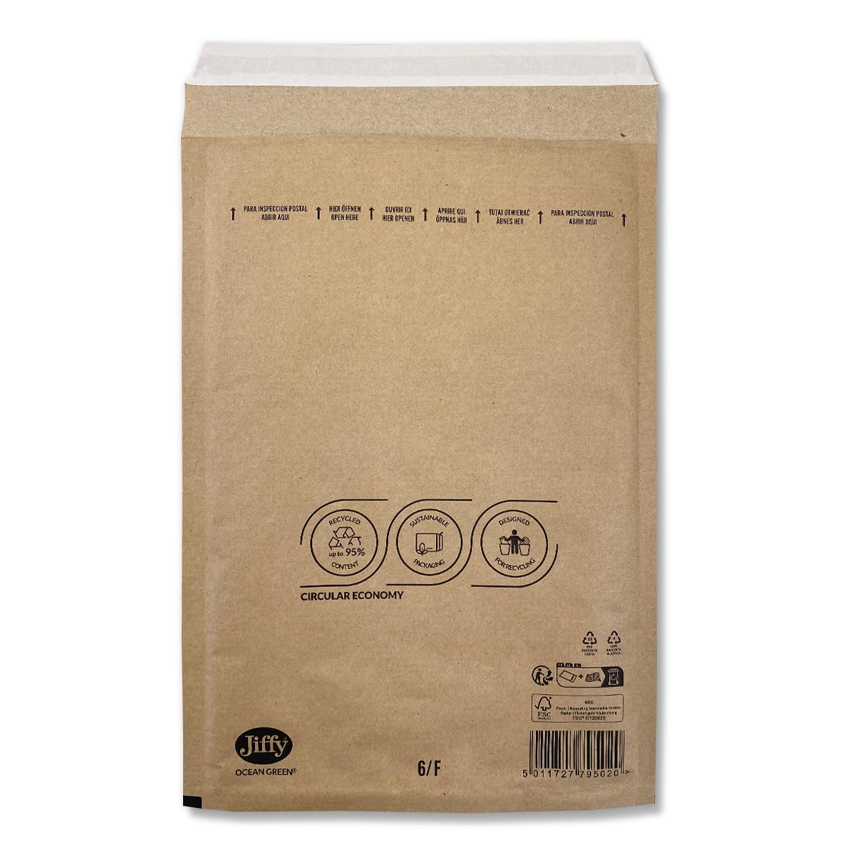 Jiffy Bubble Mailers Bag Padded Envelopes - Bubble Lined Wrap Polymailer Bags - Jiffy Ocean Green Uncoated Brown (100, 240x345)