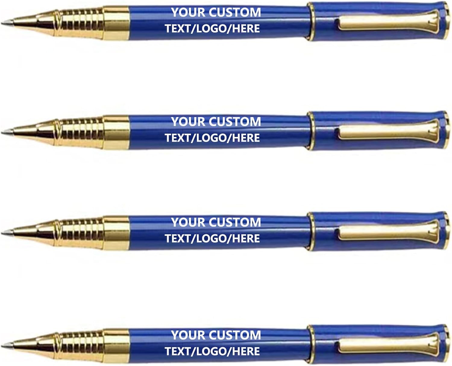 Generic Personalized Ballpoint Pen with Gift Box, Black Ink, Laser Engraved, personalized pen,Metal Ballpoint Pen 0.5mm,custom name pen (4 Count (Pack of 1), Blue)