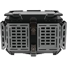 55L Motorcycle Tail Box,Motorcycle Top Case (Silver+Grey)