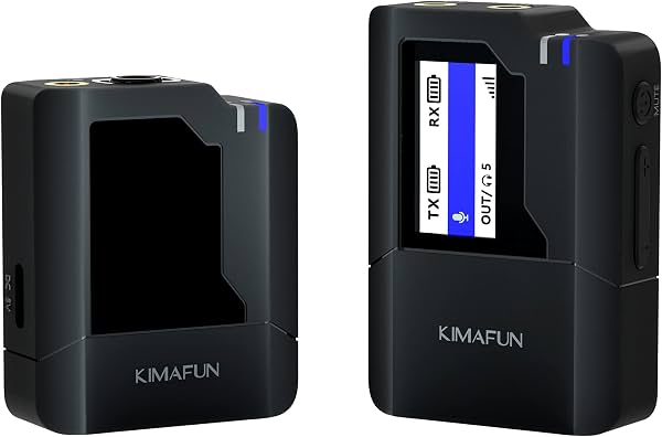 Micrófono de solapa inalámbrico KIMAFUN para cámara, sistema de micrófono de solapa para grabación de vlogs KM-G50-1