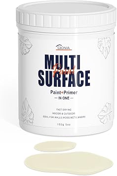 CIONIA All-in-One Paint - Multi Surface Vanilla White Paint - Furniture and Cabinet for Interior/Exterior - No Sanding, Quick Drying, Perfect for Wood, Wall, Metal and More, 5 Oz