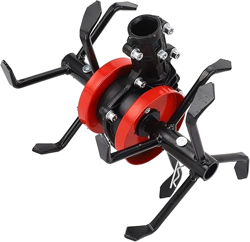 Miniatura 4 de Rueda de 6 garras B G, herramienta de jardín, cabeza aflojada de suelo, rueda de arado de timón para cultivador de jardín, 1.102 in, 9 dientes y