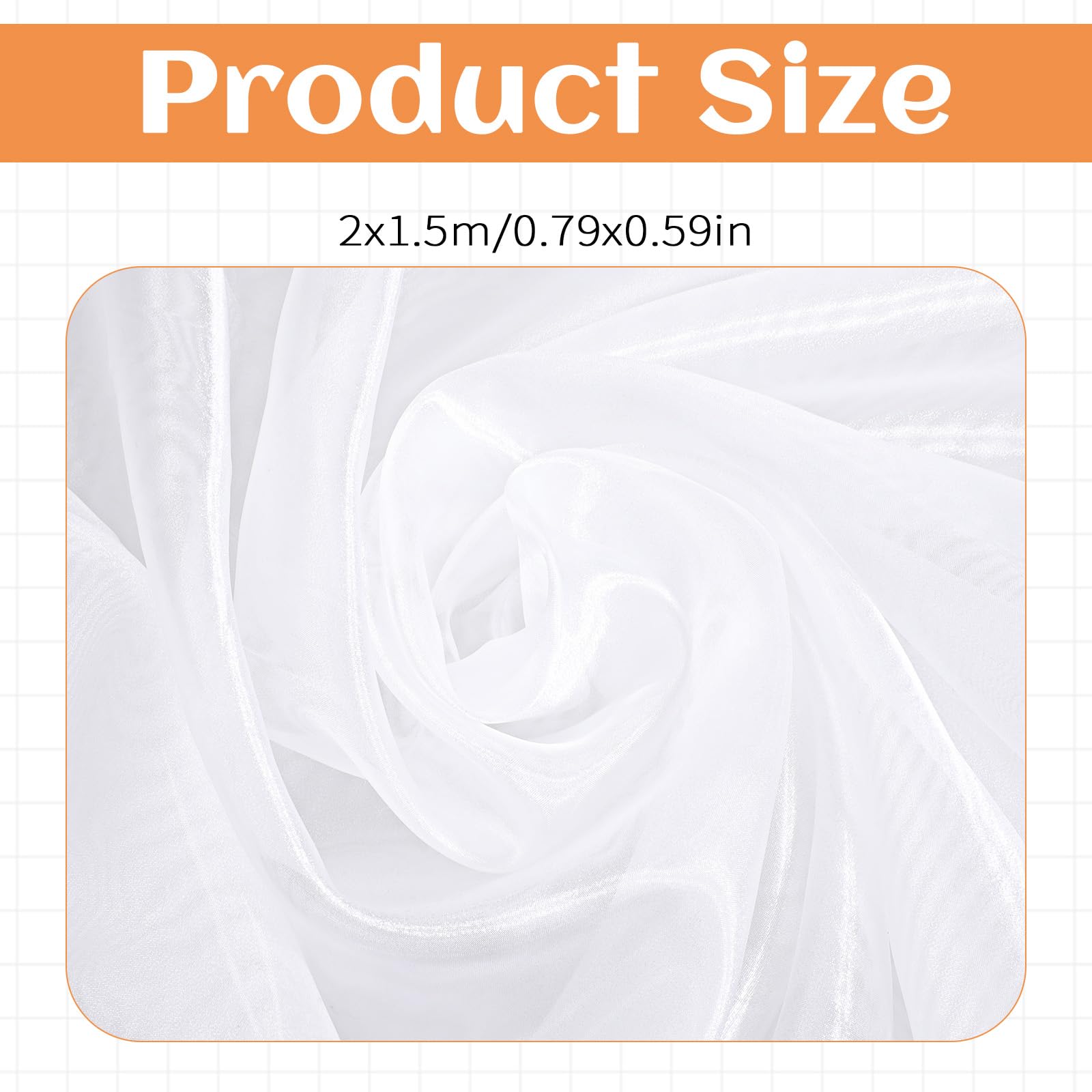 MeiYeAE Tule stof witte stof 1,6 m breed chiffon organza transparante stoel decoratie, bruiloft decoratie, decoratie stof voor bruiloft, feest, geschenken crafts verjaardagsfeest decoraties, wit (2 m lang