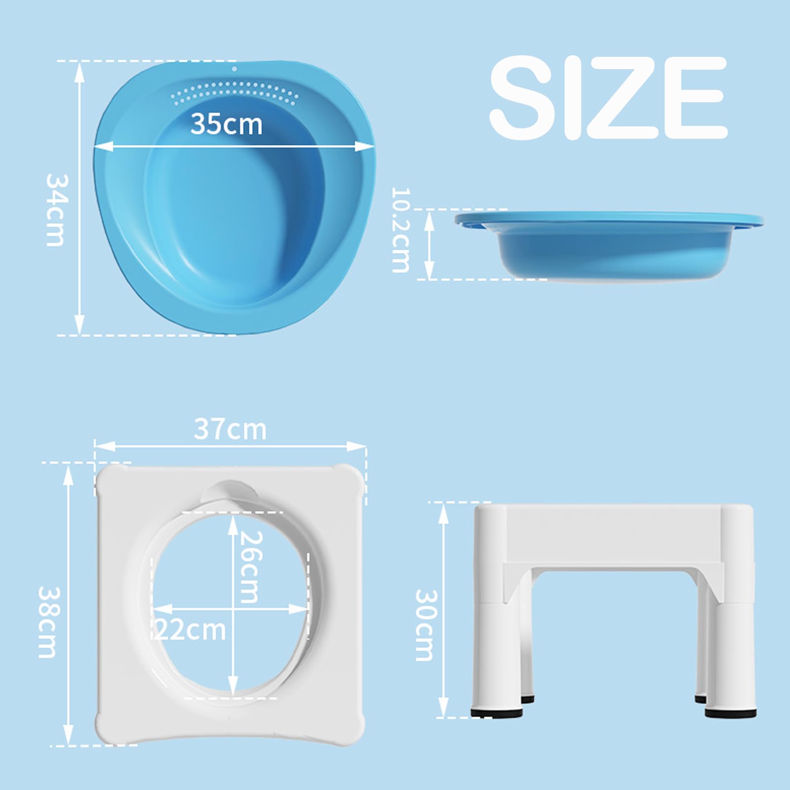 Bagno di Vapore, Bagno di Vapore con Sgabello Bagno di Vapore Per Lo Scarico del Water Bagno di Vapore Rimovibile Per il Trattamento Delle Emorroidi Assistenza Post-Partum Donne Incinte e Anziani