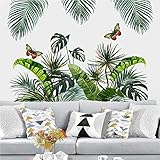 Shirt Luv Green Leaf Wall Stickers Tropical Plant Leaves Window Decals Decorations Murals Wall Art D