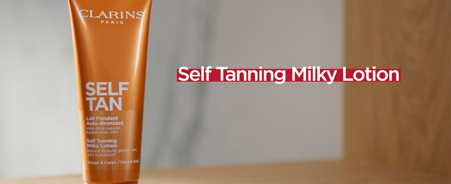 Clarins NEW Self-Tanning Milky Lotion | Self Tanner for Face and Body | Buildable, Streak-Free, Long-Lasting, Natural, Sun-Kissed Glow | 24H Hydration*| Contains Aloe Vera & Glycerin | 4.5 Ounces