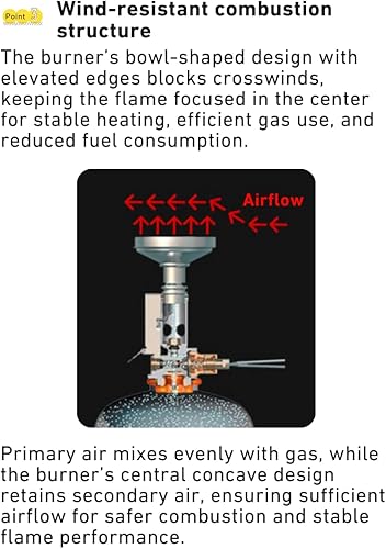 Miniatura 5 de CAMPINGMOON Estufa superior del recipiente portátil compacto plegable con encendedor con estabilizador de lata de combustible de gas XD-2FZ41
