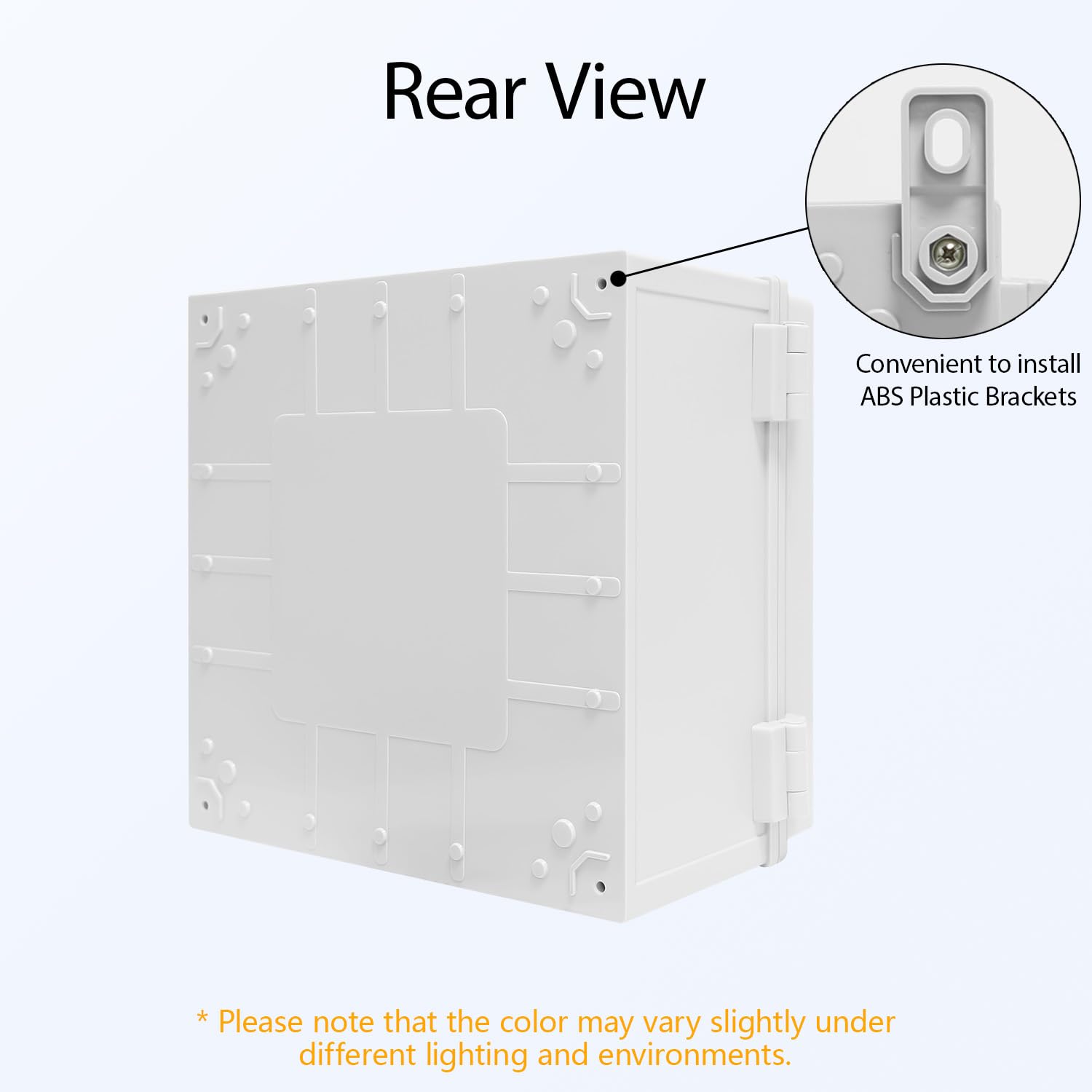 Junction Box IP65 Waterproof Dustproof ABS Plastic Enclosure, Outdoor and Indoor Project Box Hinged Cover with Mounting Plate Wall Brackets Outer Dimension 11.8"x 11.8" x 7.1", Grey…