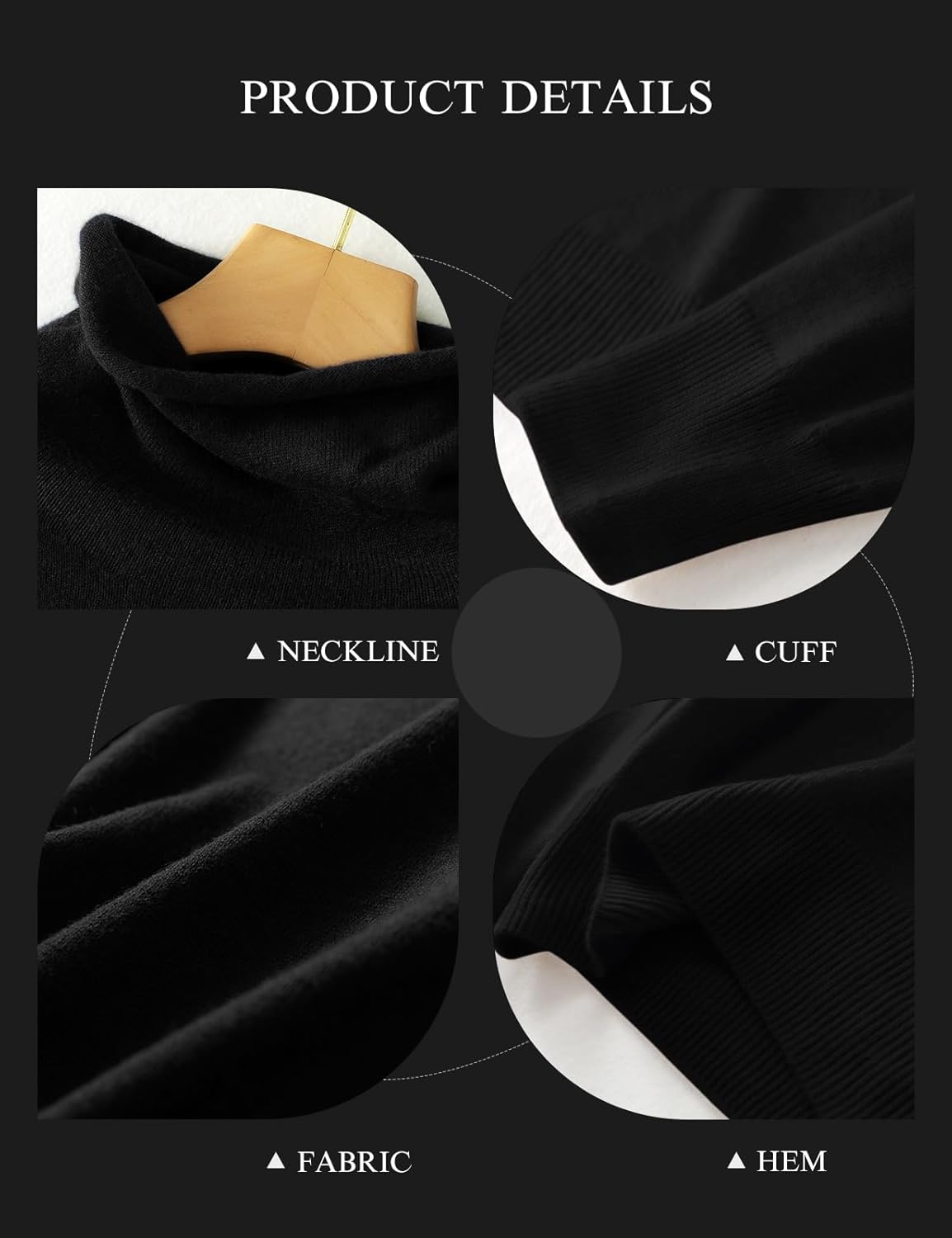 Women's Merino Wool Blend Sweater Fall Winter Turtleneck Long Sleeve First-Line Ready to Wear Seamless Knit Sweater - Image 4