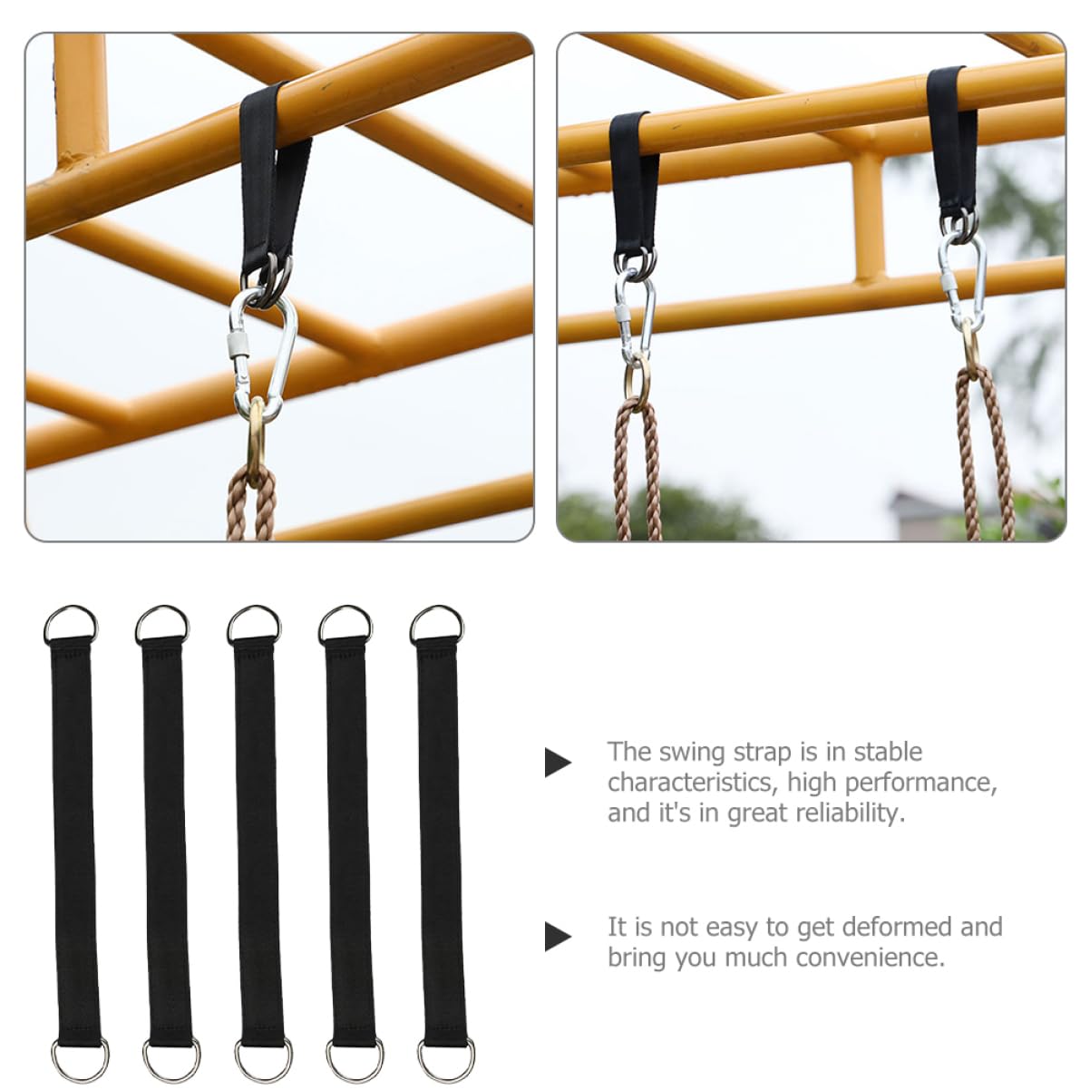 TOYANDONA 5 Sätze Teiliges Schaukel Hängeset Mit Edelstahlringen Strapazierfähige Schaukelgurte Für Outdoor Aktivitäten Zum Ersetzen Von Hängematten Und Schaukelriemen 5 Stück * 5