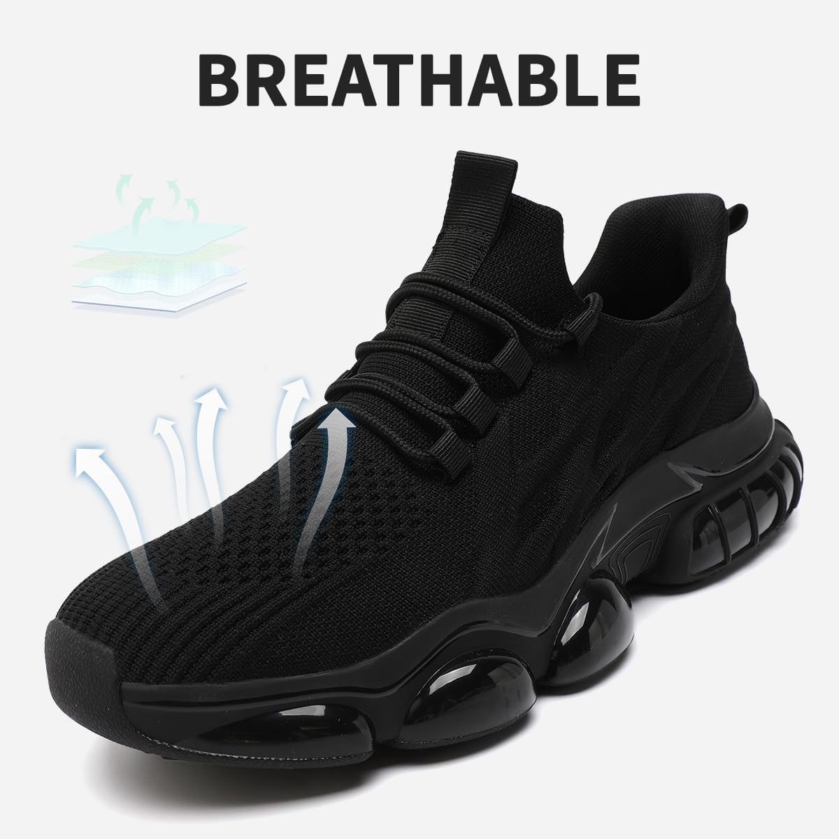 Men's Running Shoes Walking Sneakers Breathable Non Slip Fashion Casual Sport Shoe with Air Cushion Sole Gym Training for All-Day Comfort