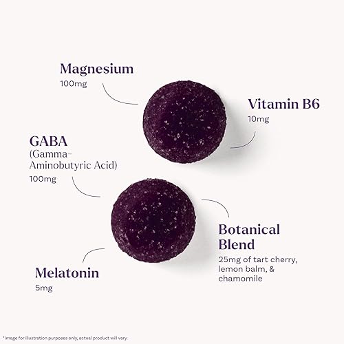 Miniatura 3 de Natrol Sleep + Restore - Gomitas de mezcla de glicinato de magnesio con melatonina de 5 mg, magnesio calmante con GABA, mezcla botánica, sabor a