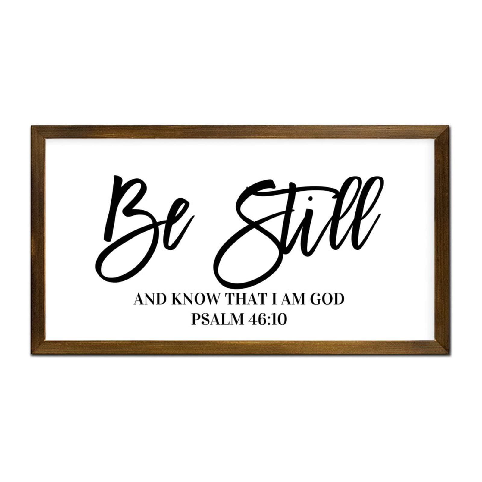 Panneau en bois Be Still et Know Message de Paix Foyer