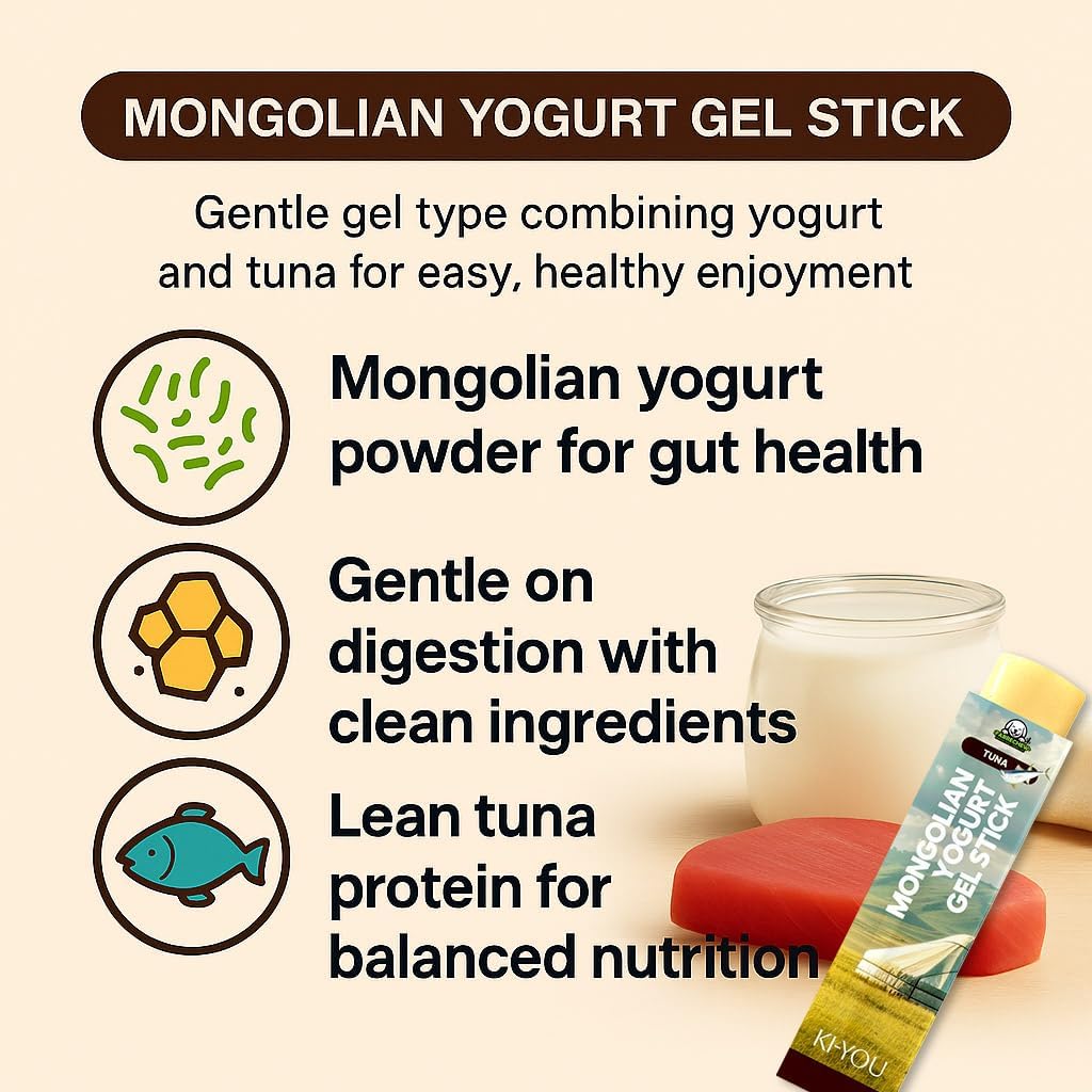 KI-You 2 in 1 Gel Stick Treats for Dogs & Cats : Mongolian Yogurt & Himalayan Yak Cheese, Clean Formula Variety Pack (Meal Topper & Pill Hider) 20 Pack