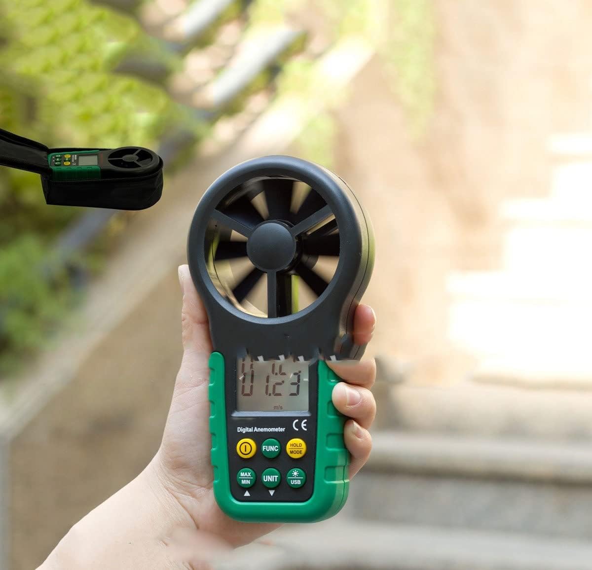 Digital Anemometer Handheld Wind Speed Meter Gauge Air Volume Meter Backlight Air Velocity Measurement