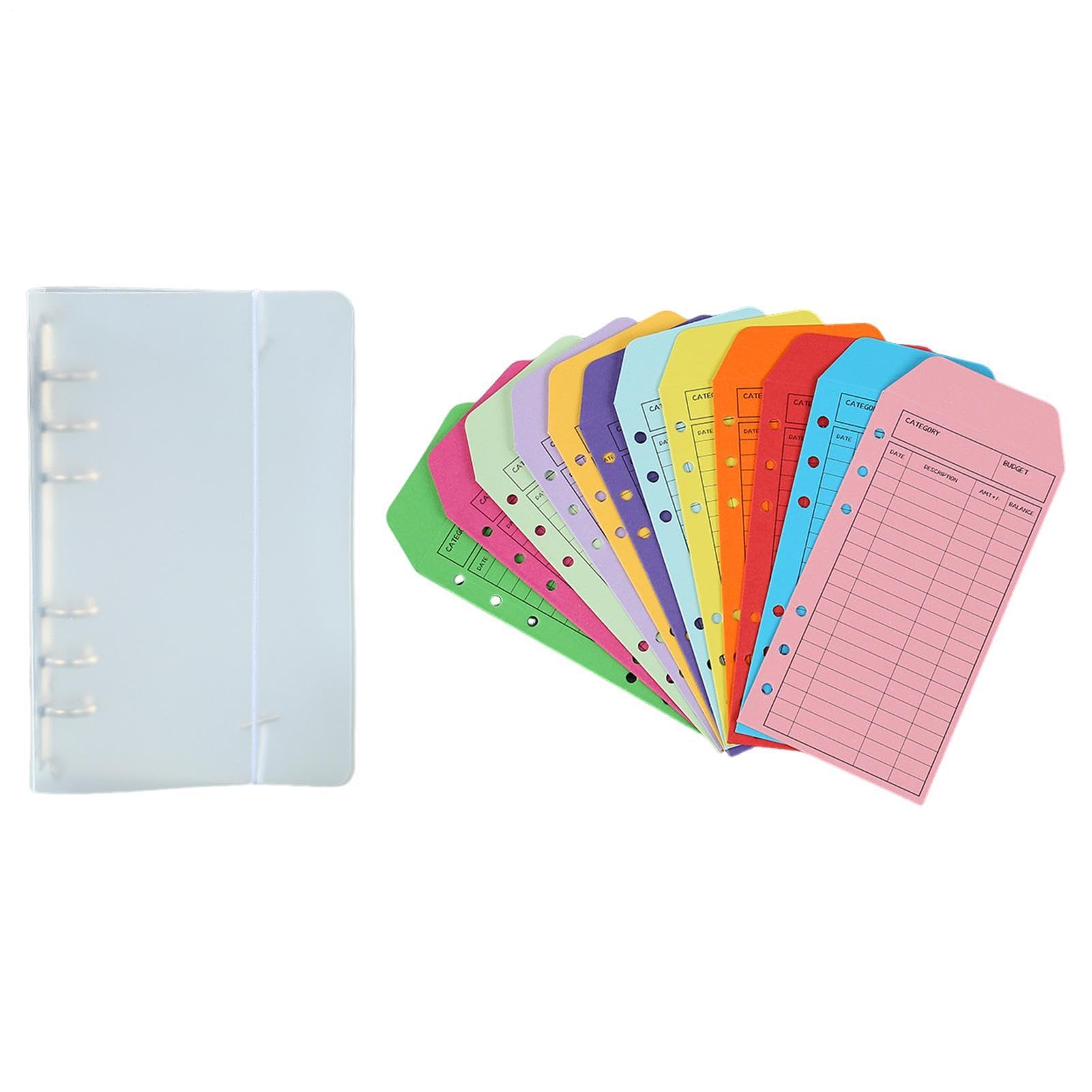 Budget Binder with Cash Envelopes,6-Ring 12 Colorful Envelopes A6 Portable Planner - Money Saving Binder - for School Office Personal Accounting Tuition Payment Family Financial