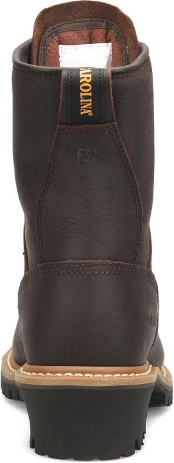 Carolina Elm 8” Steel Toe Logger Work Boots for Women - Rugged Leather Upper with Comfort Footbed, Oil & Slip-Resisting Rubber Lug Outsole, EH Rated