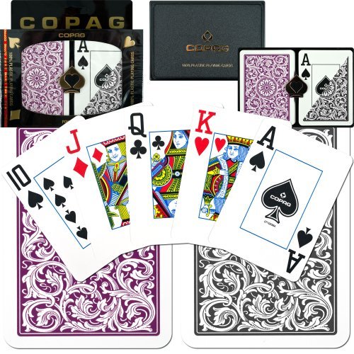 Copag 1546 Poker Purple/Gray Jumbo Index, Playing Cards by Trademark Poker