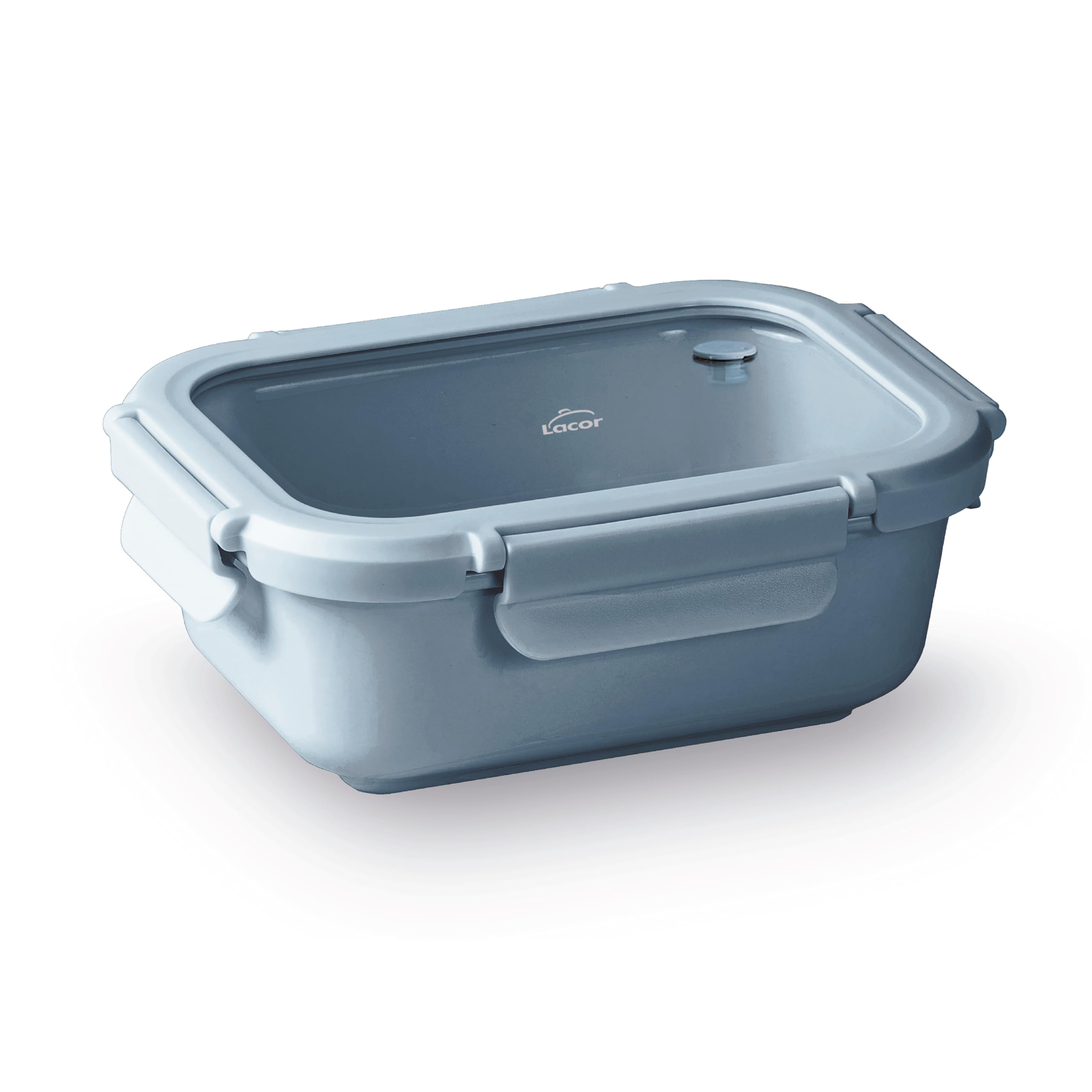 LACOR 64643 - Recipiente Ceram Blue, Cerámica, 1150 ml, Apto microondas | Conserva alimentos bien organizados; apto para horno, apto para microondas, cierre hermético, con 1150 ml de capacidad