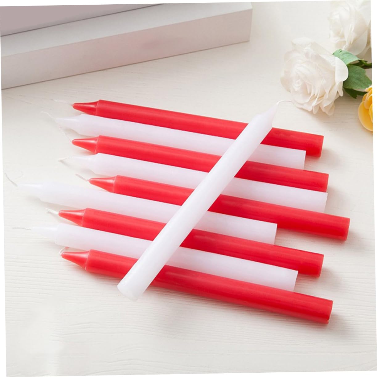 Velas Largas de Parafina de Color Claro, 10 Piezas para Emergencia