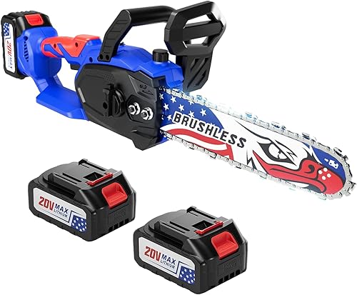 Motosierra sin escobillas de 20 V y 12 pulgadas, motosierra eléctrica inalámbrica, motosierra portátil de mano, tijeras de podar, motosierras para