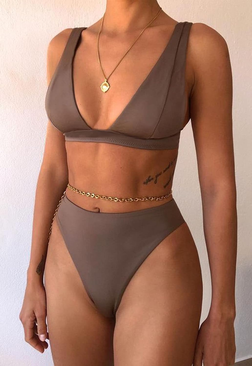 Women Sexy Brazilian Bikini Sets 2 Piece Cheeky Triangle Bikini V Neck Swimsuit high Cut Thong Bottom - Image 5