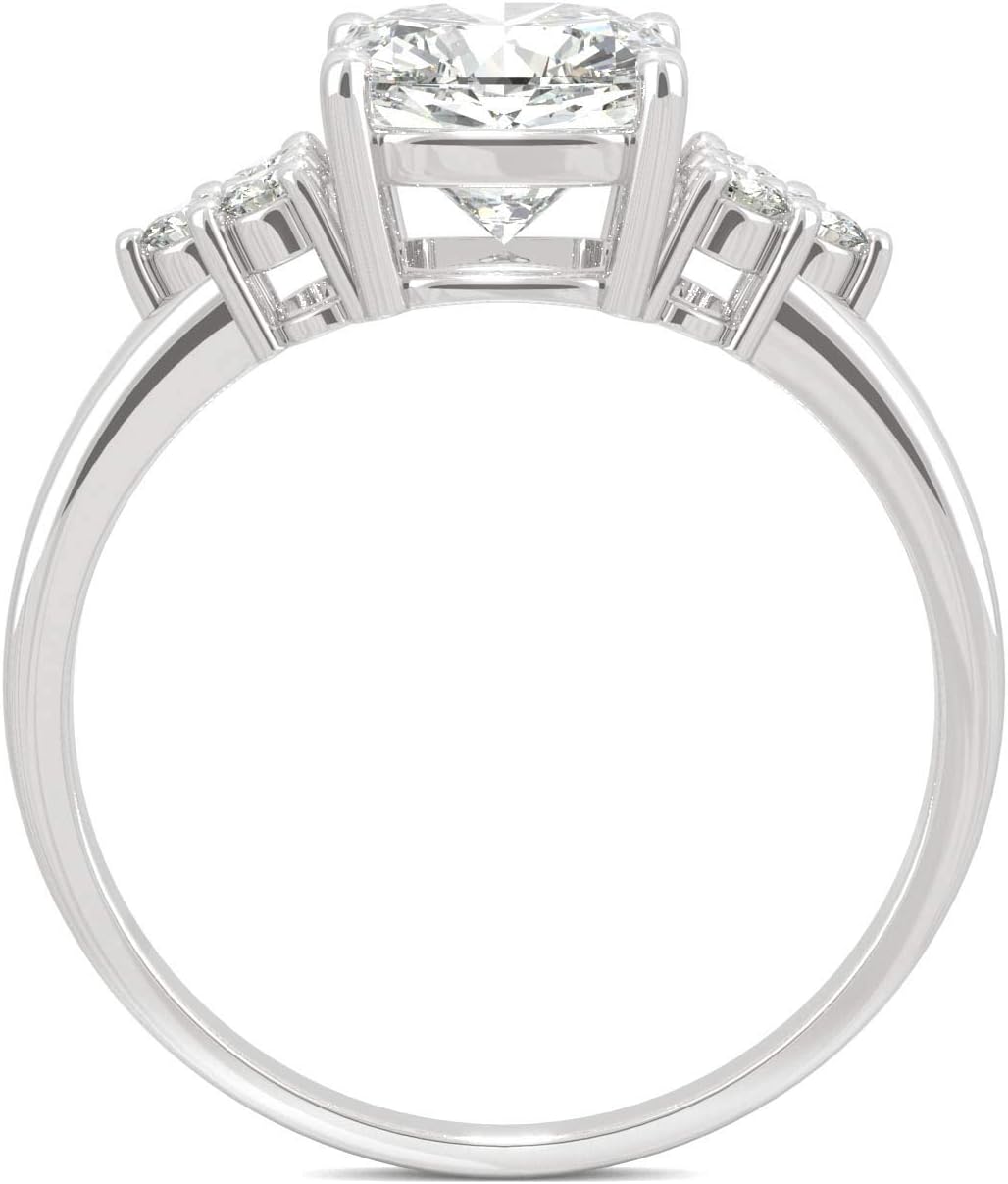 Charles & Colvard 14K White Gold Moissanite 7mm Cushion Engagement Ring, 1.88cttw DEW