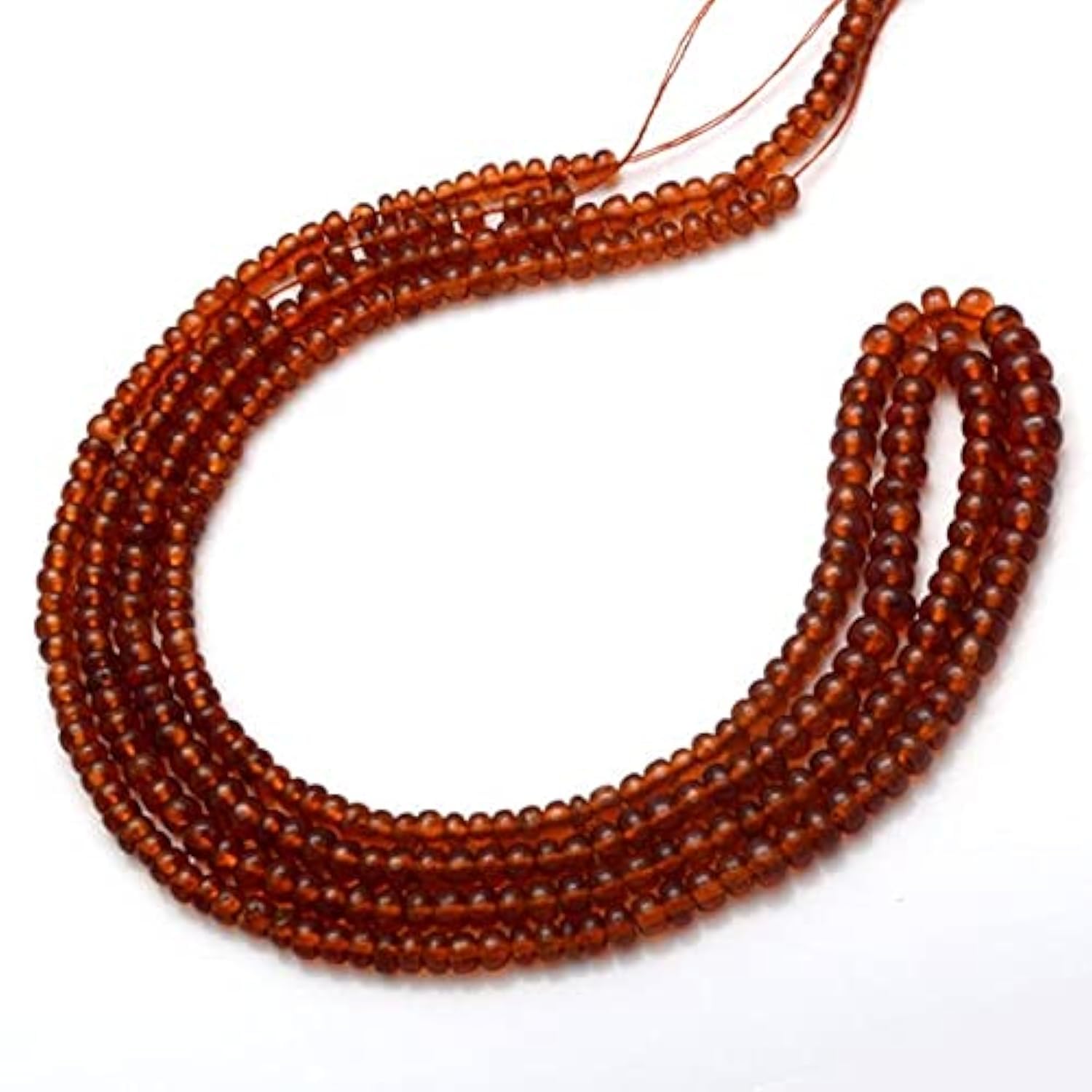 Fil de grenat hessonite super large et lisse pour bijoux de luxe de haute qualité