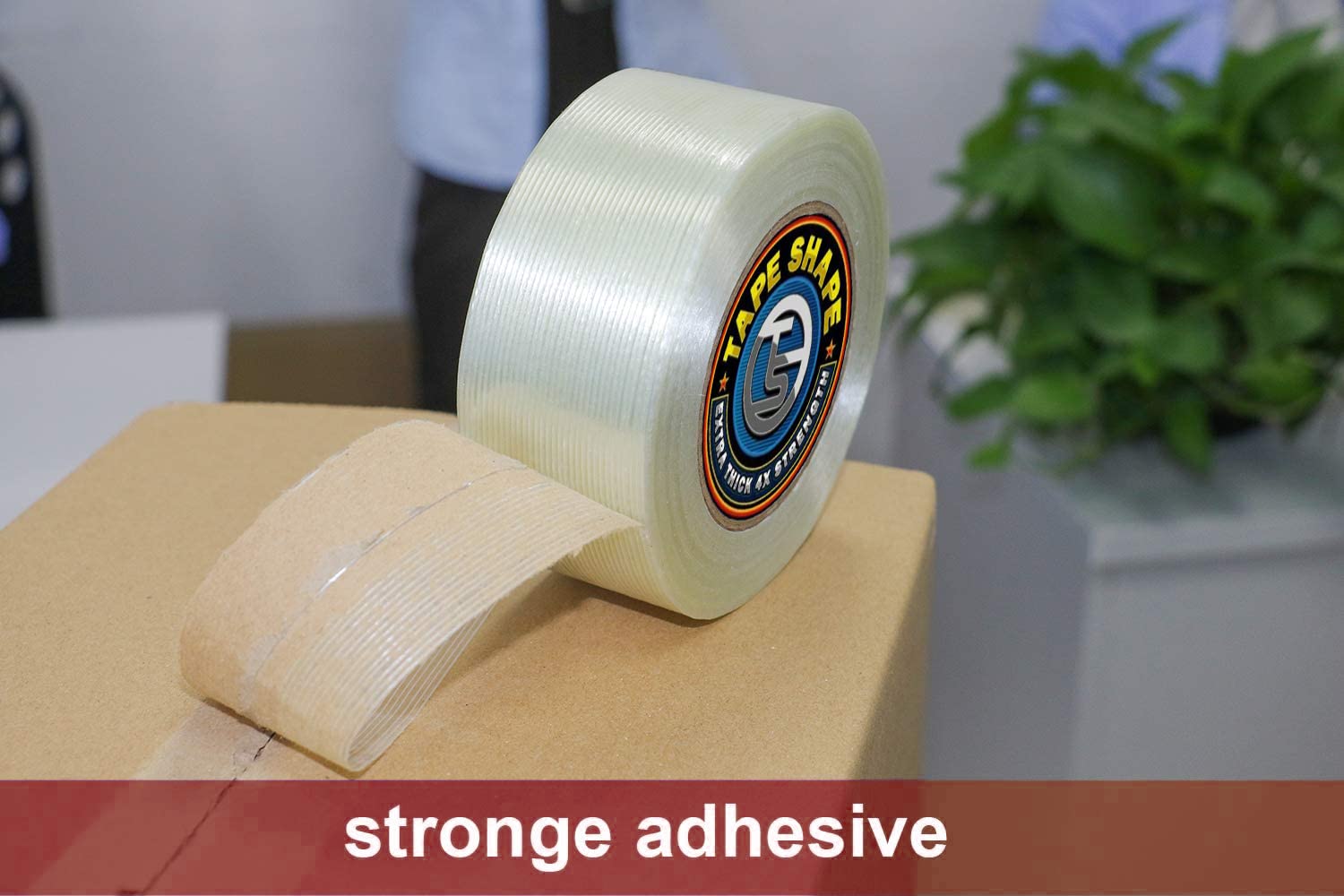 VL - Lot de 3 rouleaux de ruban adhésif renforcé bidirectionnel en fibre de verre - Ruban adhésif d'emballage robuste pour emballage de colis (75 mm x 50 m)