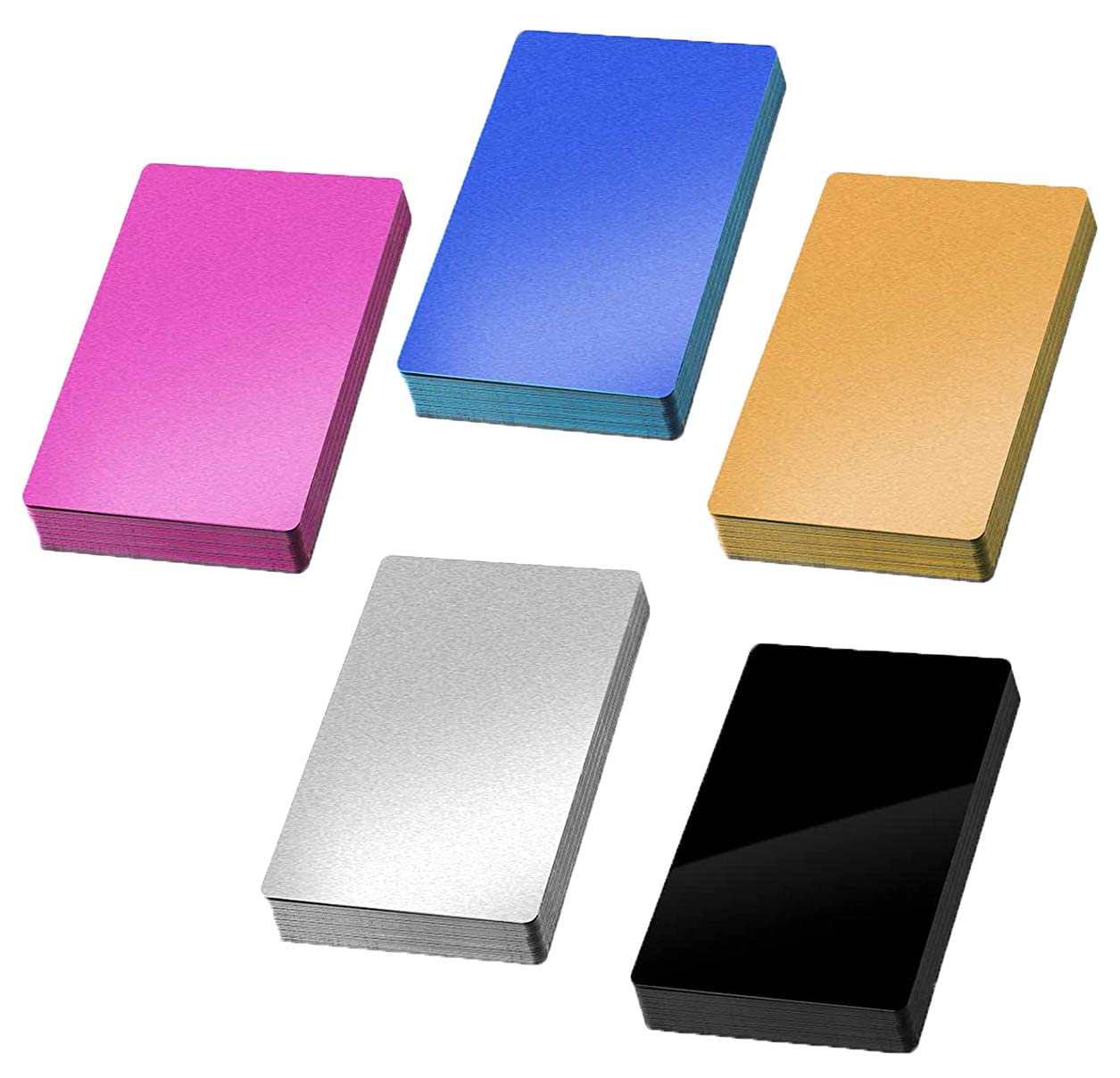 Lot De 50 Cartes Visite Métal Aluminium Pour Gravure Et Sublimation - Cartes Vierges Noires Premium 8,6x5,4cm