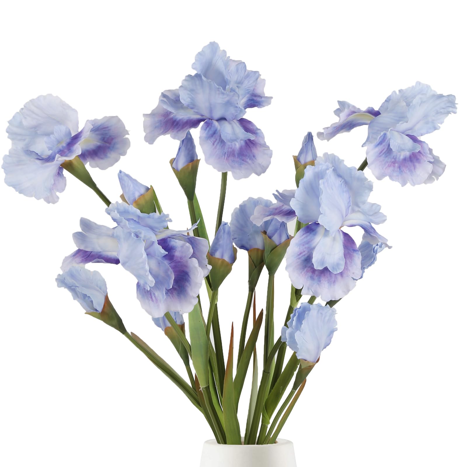 IPOPUArtificial Flowers,5PCS Blue Iris Flowers Artificial 31.1" Fake Blue Flowers Spring Flower for Wedding Office Home Decor(Blue)