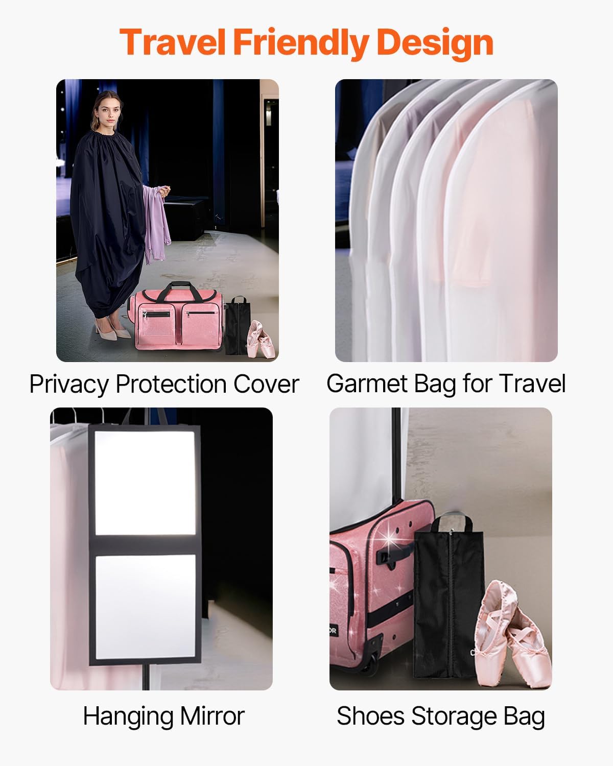 VEVOR Large Rolling Travel Duffle Bag with Wheels and Handle, USB Port, Privacy Protection Cover, 600D Oxford Fabric with Water-Proof Coating, for Travel and Competitions - Image 4