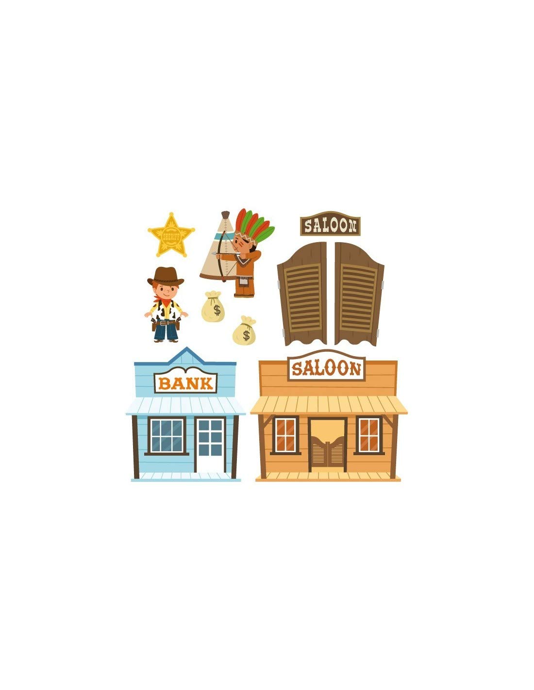 Sticker enfant frise saloon pour relooker facilement une salle de jeux