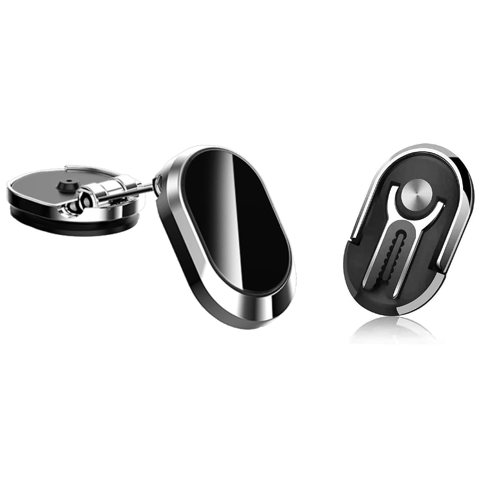 [2PCS] Magnetic Phone Mount Car Metal Magnetic Cell Phone Holder, 360°Rotation Universal Dashboard + Phone Ring Holder Stand | Fits iPhone 13 pro max 12 11 X Samsung Galaxy Note S21/S20+ & All Phone