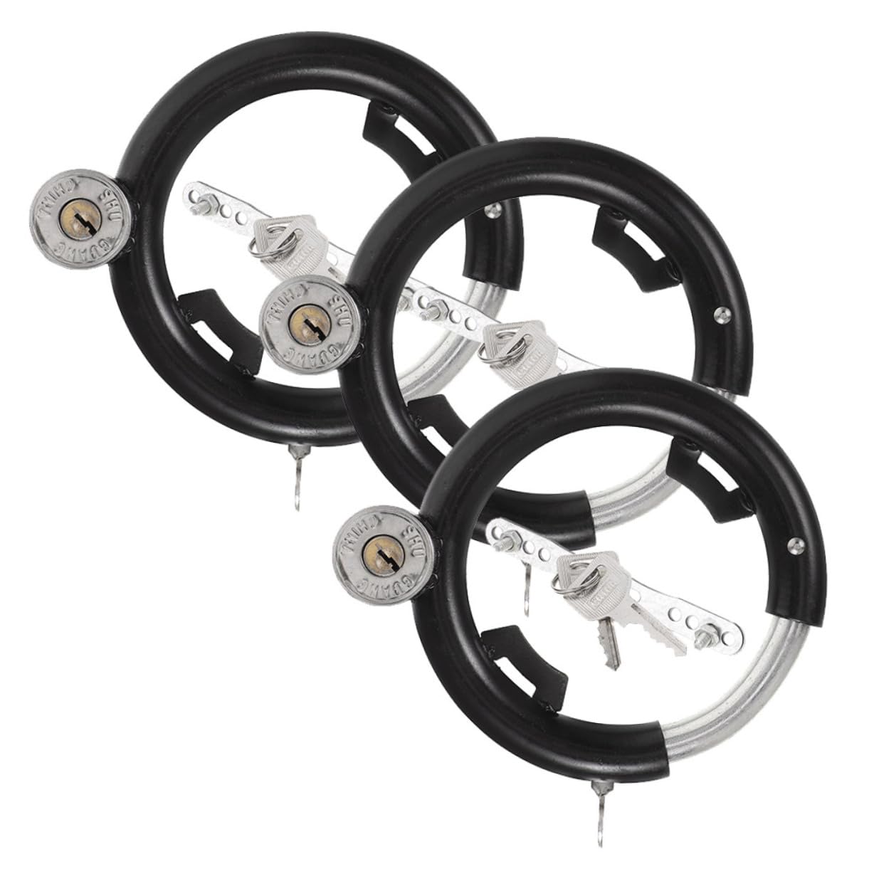 Toyvian 3 Ensembles Antivol Pour Vélo Cadenas De Sécurité Portable Lot De Antivols Circulaires Avec Clés De Vélo Réutilisable