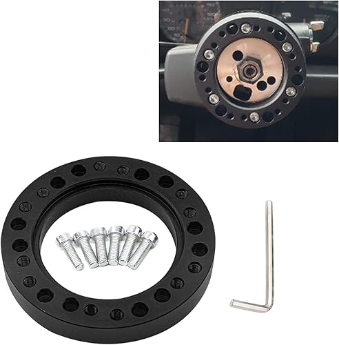 Miniatura 1 de QODOLSI Pack-1 Kit de elevador de volante, adaptador de aluminio de 0.492 in0.49 pulgadas, adaptador de cubo de volante para la mayoría de